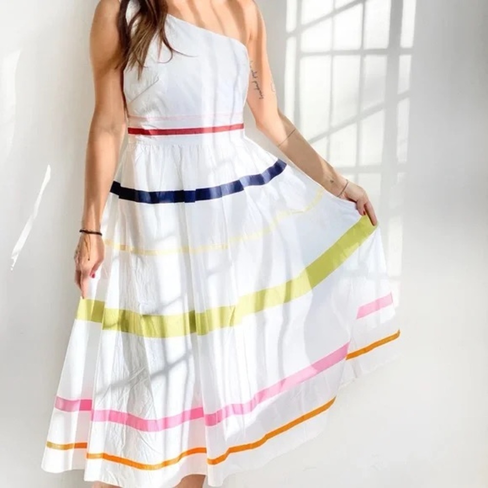 J. Crew White Striped Dress- size 10